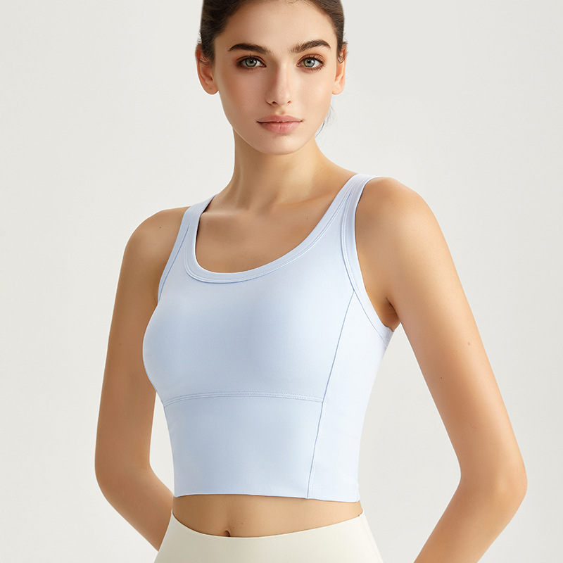 Wiman chaleco de yoga de moda, chaleco de taza fija, sujetador de fitness, ropa interior deportiva a prueba de choque de alta intensidad