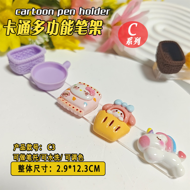 多機能漫画ネイルアートペンホルダーかわいいクマ洗浄ペンカップカラーパレット塗装ペンホルダーマニキュアツール|undefined