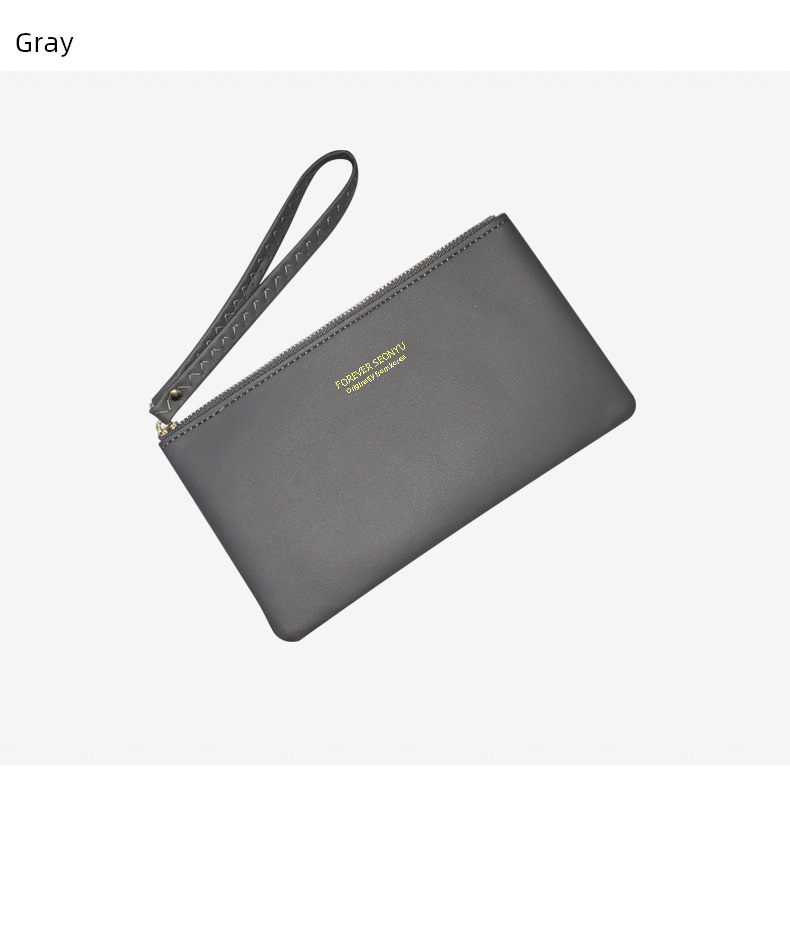 Grey, Red, Green, Blue, Black Color Retro Long Wallet Korean Multifunctional Girl Clutch Purse
