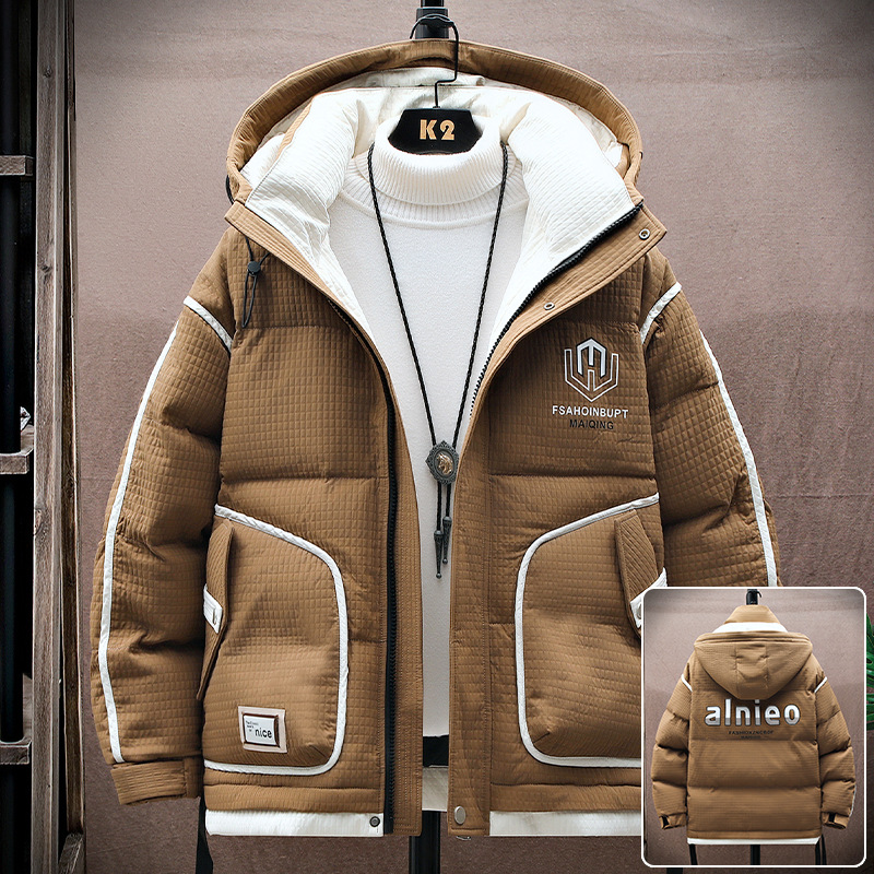 Chaqueta de invierno de la NASA para hombre, abrigo de algodón informal holgado y grueso con capucha, marca de moda, novedad de 2024.