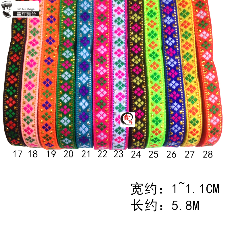 Cinta de Encaje Étnico de 1 cm de Malla Hexagonal y Polietileno para Artesanías