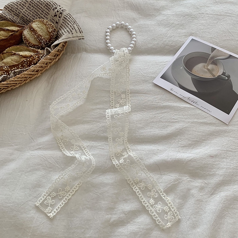 Bufandas de encaje femeninas coreanas de primavera y otoño universal moda bufandas de cuello cuello collar de perlas cuello de cabello