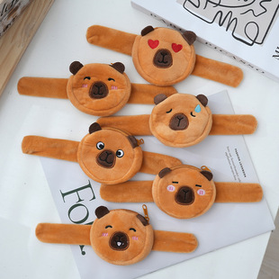 Cartoon Capybara Coin Purse Plush Capybara Bag Doll Pendant Portable Coin Storage Bag Snap Ring