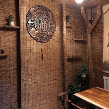 草帘子稻草屏风芦苇帘山庄装饰阳台精编透气原色隔断好看芦苇帘子