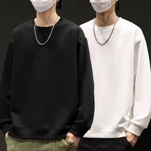 新款秋冬纯色卫衣男年春秋季韩版新款圆领宽松长袖上衣chic港风潮