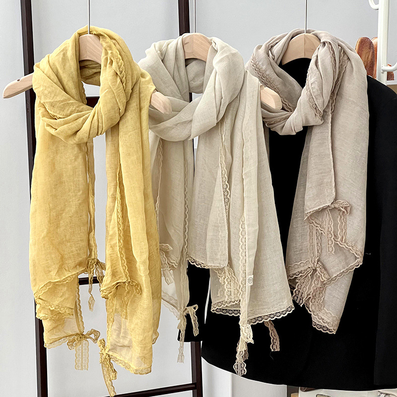 Bufandas de invierno femeninas de alta calidad sensación de nuevo lino de algodón de moda bufandas buf