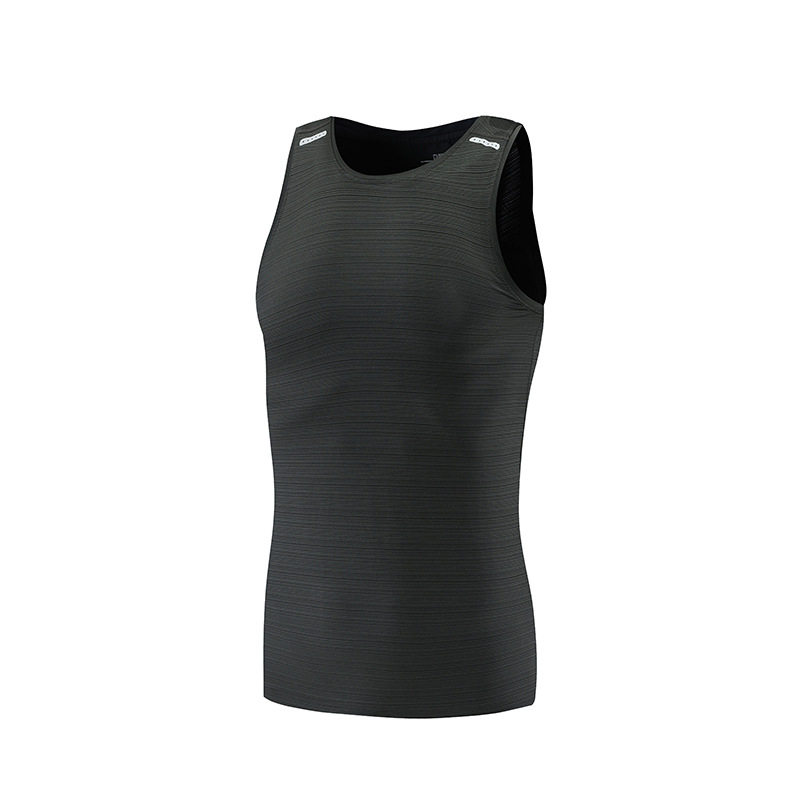 Verano de los hombres de deportes casual entrenamiento chaleco sin mangas de color sólido de secado rápido transpirable fitness top en stock impreso UA