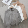 spring clothes new pattern leisure time Solid Long sleeve shirt Simplicity Easy square neck Versatile Korean Edition shirt commute temperament OL