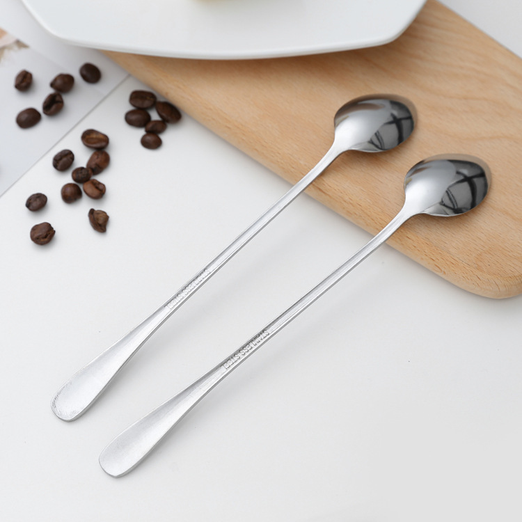 Stainless Steel Lg-handled For Home Restaurant Use, Stirring Coffee Spo, Korean-style Dessert And Milk Tea Small_voghion.com