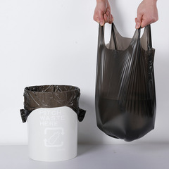 美麗雅厚黑垃圾袋背心式平口家用加厚大號手提黑色塑料袋百貨批發