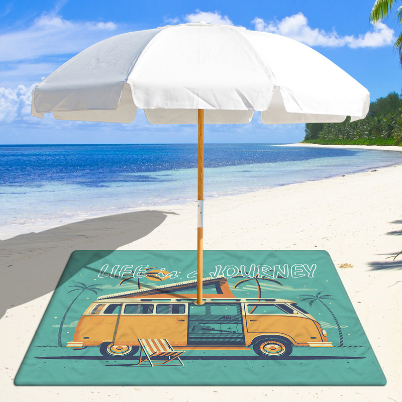 Factory direct supply beach umbrella pad 8cm hole plus snap button double-sided velvet umbrella pad/towel beach towel picnic car