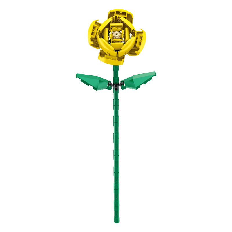 钻马积木花永生花束抱抱桶仿真花小颗粒积木DIY玩具七夕女生礼物|undefined