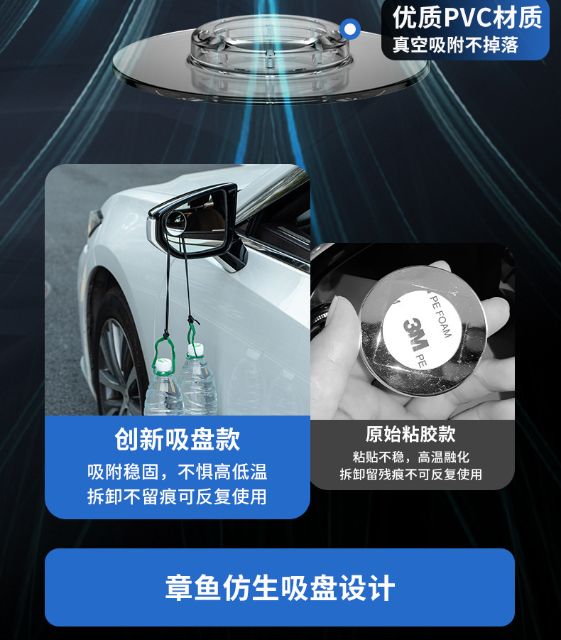 Car rearview mirror small round mirror blind area reversing super-clear auxiliary reflective mirror 360-degree panoramic wide-angle suction cup