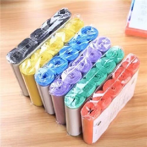 Disposable plastic garbage bag for home use