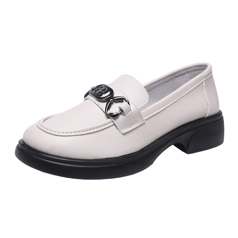 Zapatos de cuero de suela gruesa de moda estilo británico JK zapatos de mujer primavera y verano superficial zapatos de moda casual zapatos de pie único zapatos de mujer