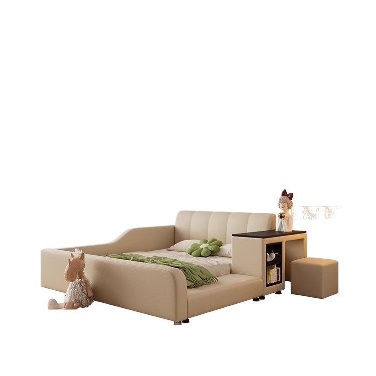 Cama multifuncional de tatami para niños, dormitorio, almacenamiento integrado, cama grande de cuero de almacenamiento para adultos para niños y niñas
