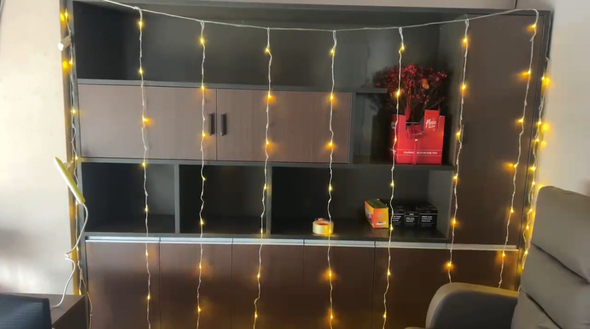 Ingeniería impermeable al aire libre iluminación lámpara decorativa lámpara de cortina lámpara de cascada de estrella llena cadena de lámpara de agua