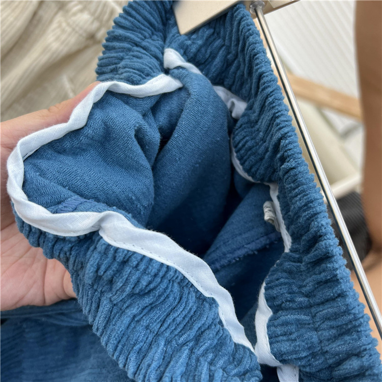 Pantaloni casual a righe sottili spessi per mamma e bambino in velluto a coste coreano per bambini autunno/inverno 2024_voghion.com