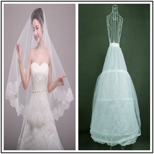 Wedding Single Layer Lace Veil 1.5×1.2 Meter Female Korean Version Bust Gloves Veil Accessories Package