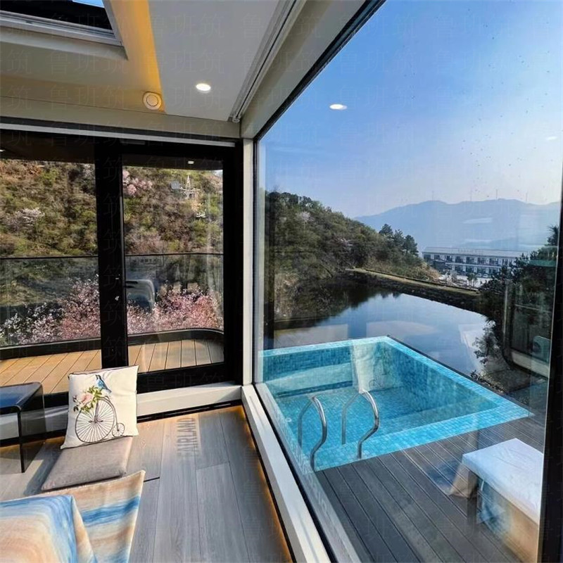 Integrado de acero ligero móvil padre-hijo villa B & B espacio cápsula hotel casa móvil B & B almacén errante