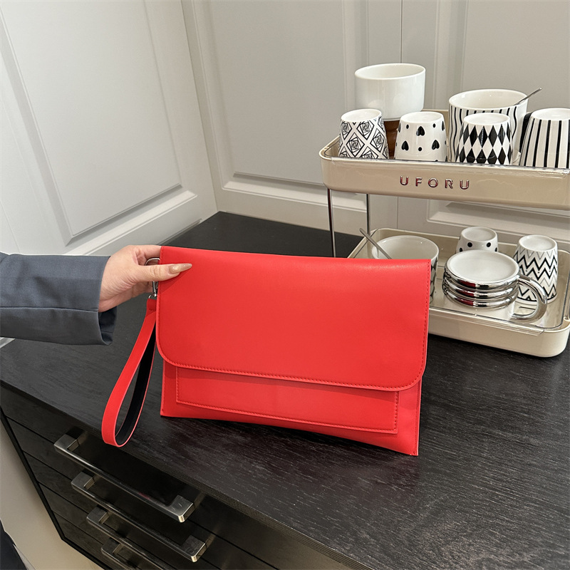 Sobres de gran capacidad para mujeres de alta calidad sensación de fiesta de cena de viaje personalidad de moda de color sólido lujoso nicho bolso