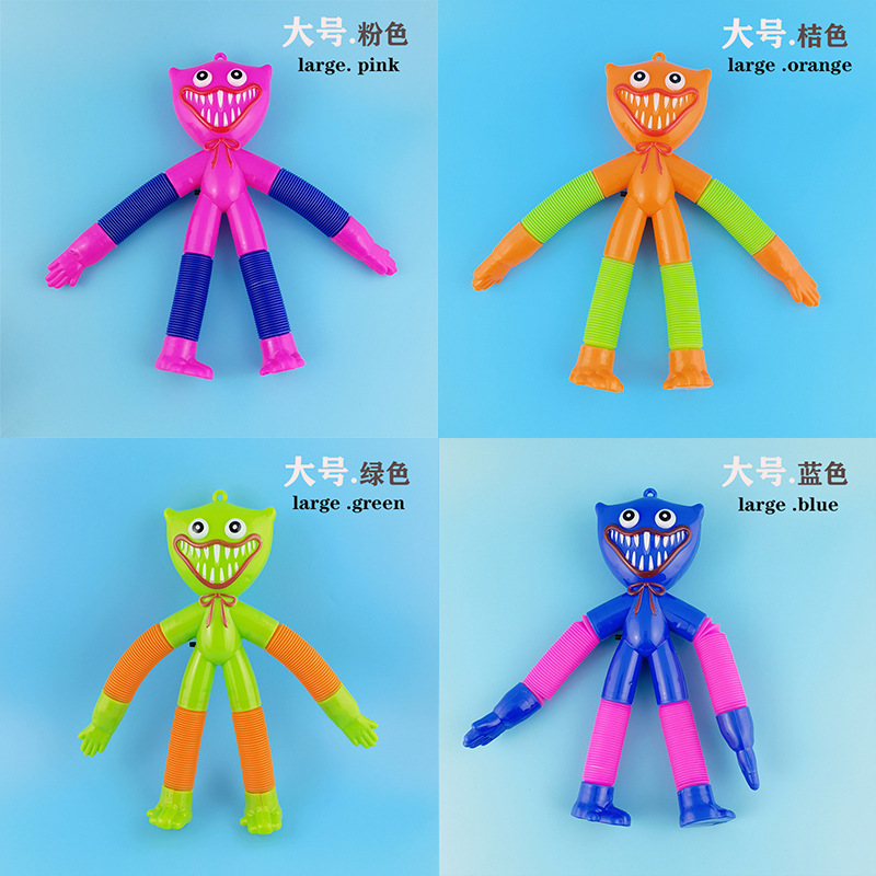 Tubo telescópico luminoso transfronterizo Bobbi muñeca tubo telescópico amapola juego muñeca salchicha monstruo descompresión juguete