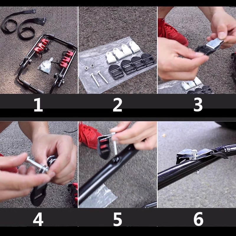 Car-Mounted Bicycle Rack Car Tail-Mounted Universal Foldable Metal Trunk Rack Bicycle Rack