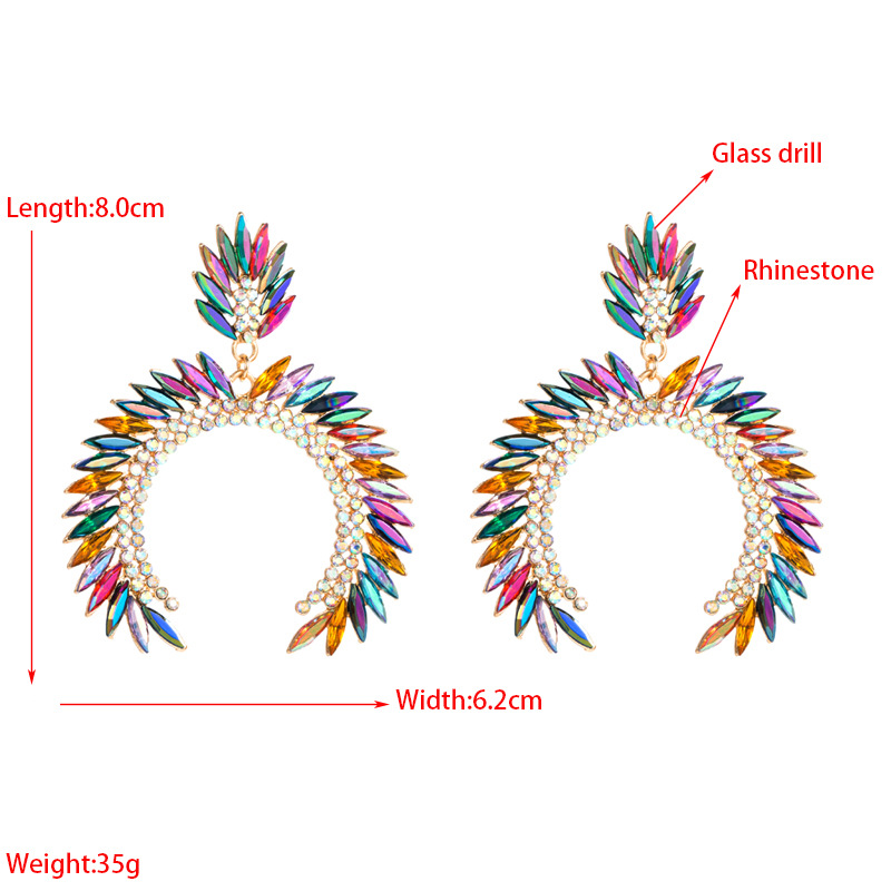 Fashion Geometric Alloy Inlay Rhinestones Womenu0027S Drop Earrings 1 Pair