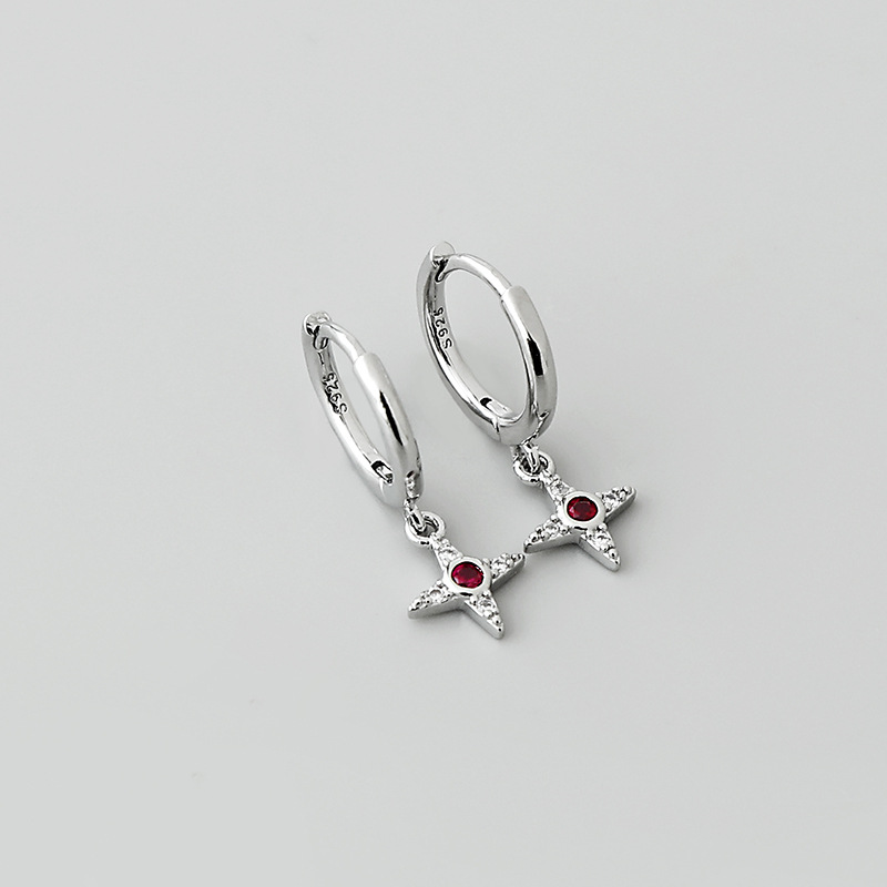 retro cross red zircon pendant earrings wholesale Nihaojewelrypicture3