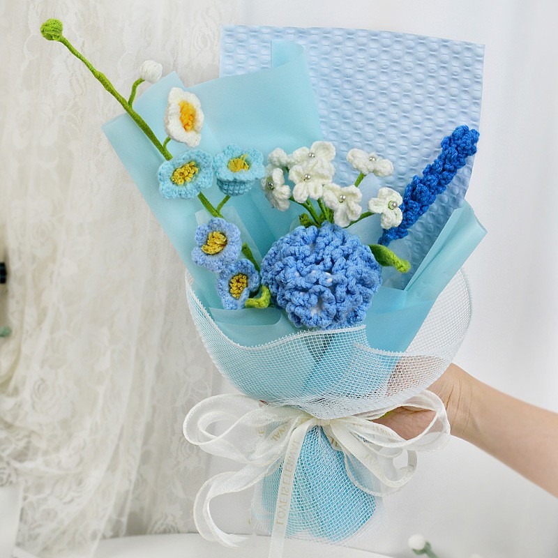 Flor de lana tejida a mano ramo de flores de girasoles flores de punto flor de simulación comercio exterior transfronterizo amazona