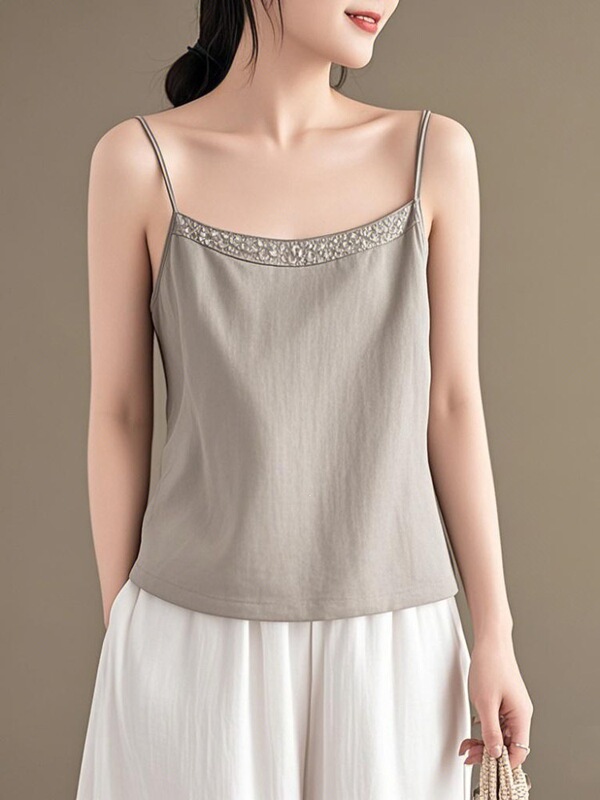 Pure Cotton Large Size Loose Embroidered Chinese-Style Sleeveless Summer New Vest for Women, Versatile and Slimming Short Camisole Pure Cotton Large Size Loose Embroidered Chinese-Style Sleeveless Summer New Vest for Women, Versatile and Slimming Short Camisole