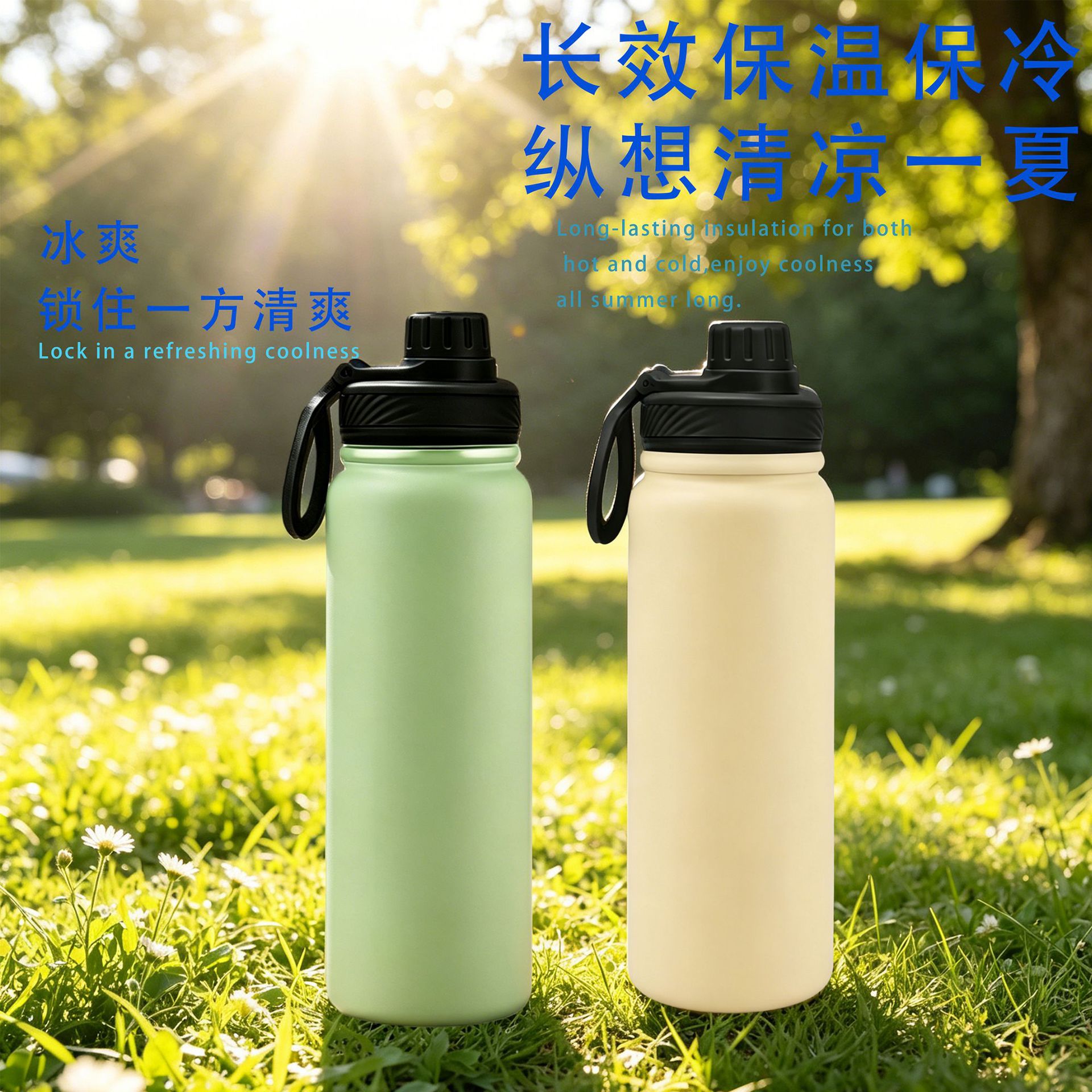 Transfronterizo 32oz taza espacial deportiva al aire libre taza de agua de acero inoxidable portable taza espacial logotipo personalizado