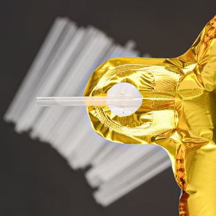 Balloon straw 8cm blowing pipe open plastic pipe aluminum film balloon through inflatable props balloon Accessories Wholesale