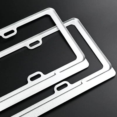 License Plate Frame New 3 Series License plate holder/license plate holder - matte-silver-regular-styleblue-brand-only-unlabeled-model