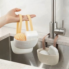 Sink drain basket hanging bag dishwashing sponge faucet storage rack kitchen supplies sink punch-free hanging basket