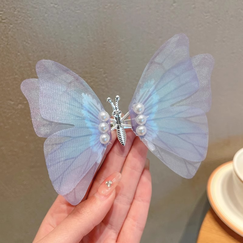 Horquilla de mariposa en movimiento para niños, tarjeta de horquilla de princesa súper hada de la serie Mori para niñas 2025 nuevo tocado de clip para niñas