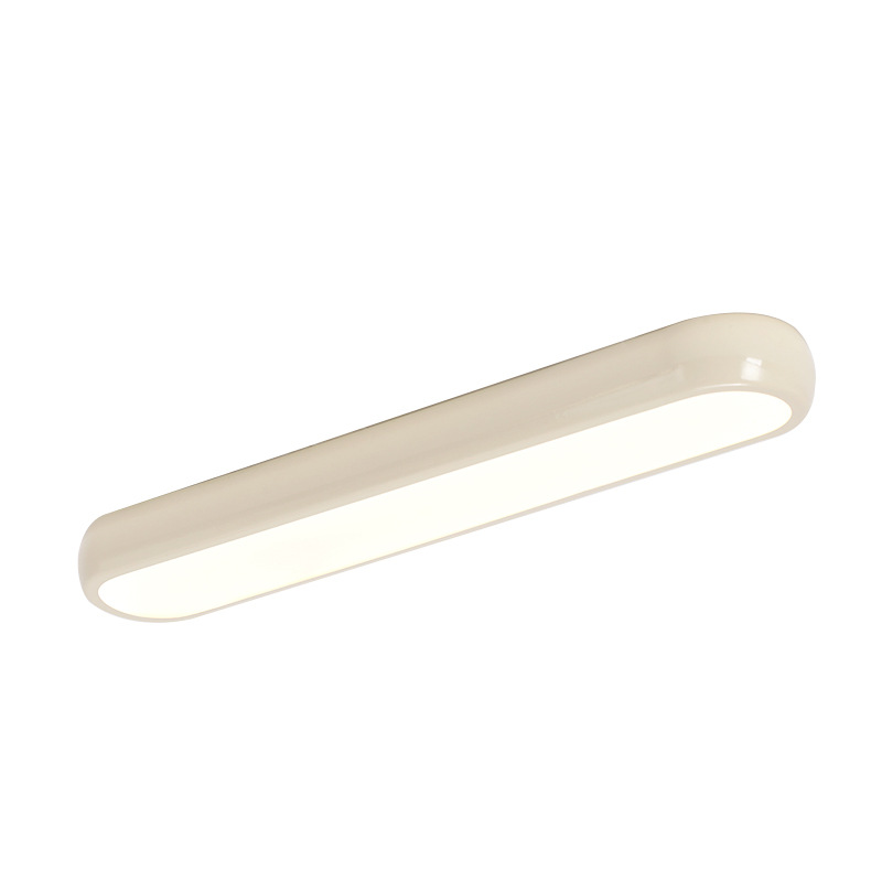 Lámpara de techo color crema para protección ocular, modelo 2026, luz minimalista de tira larga para entrada y pasillo.