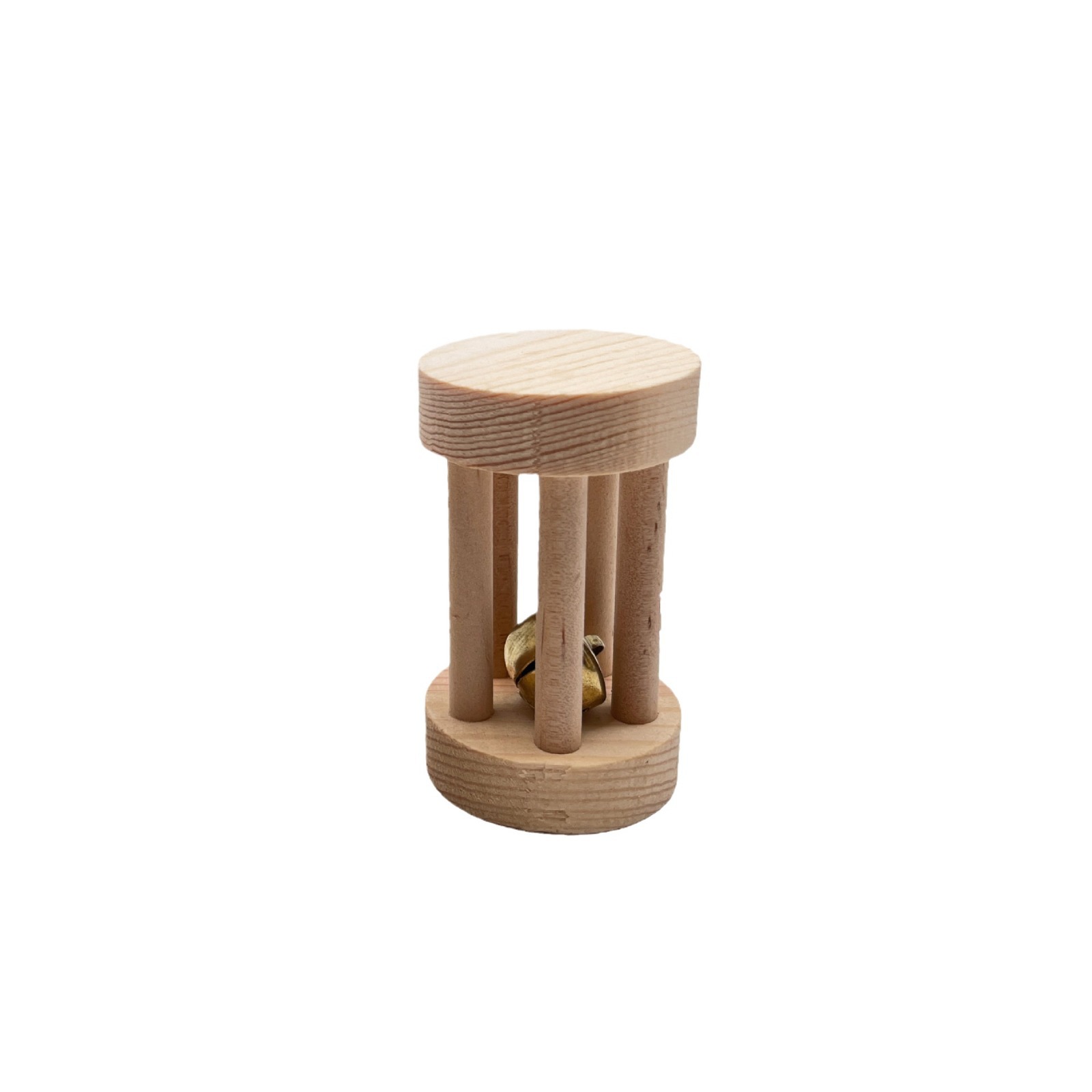 Pequeño juguete de madera maciza mascota, campana, columna romana, campana, tambor de flores, hámster, molar, morderse, suministros para aliviar el aburrimiento, juguetes para pájaros image 6