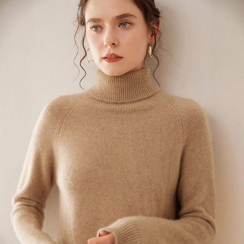 New Half-turtleneck Thickened Cashmere Sweater Women's plus size Raglan Sleeve Long Sleeve Pullover Sweater Knit Base Shirt Top