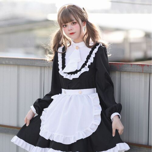 Original cross-border Amazon LOLITA luxury British maid costume long-sleeved maid costume COSPLAY