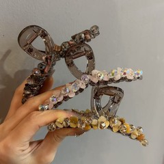 水晶原石头浪漫大号鲨鱼夹高档轻奢甜美头发饰大号发量后脑勺