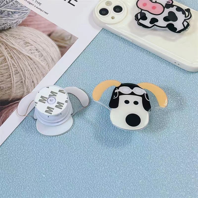 Piloto teléfono móvil soporte airbag divertido lindo adhesivo retráctil airbag espalda pegatina Palm Dog back perezoso Silicona