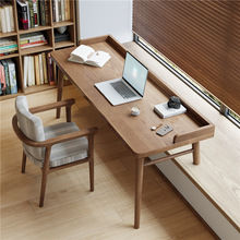 实木家用卧室飘窗书桌现代简约台式电脑桌办公桌双人学习桌写字桌