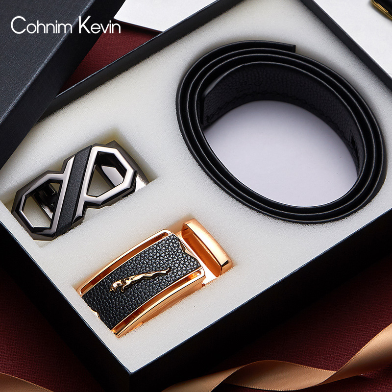 Cohnim Kevin men's belt leather hair hea...