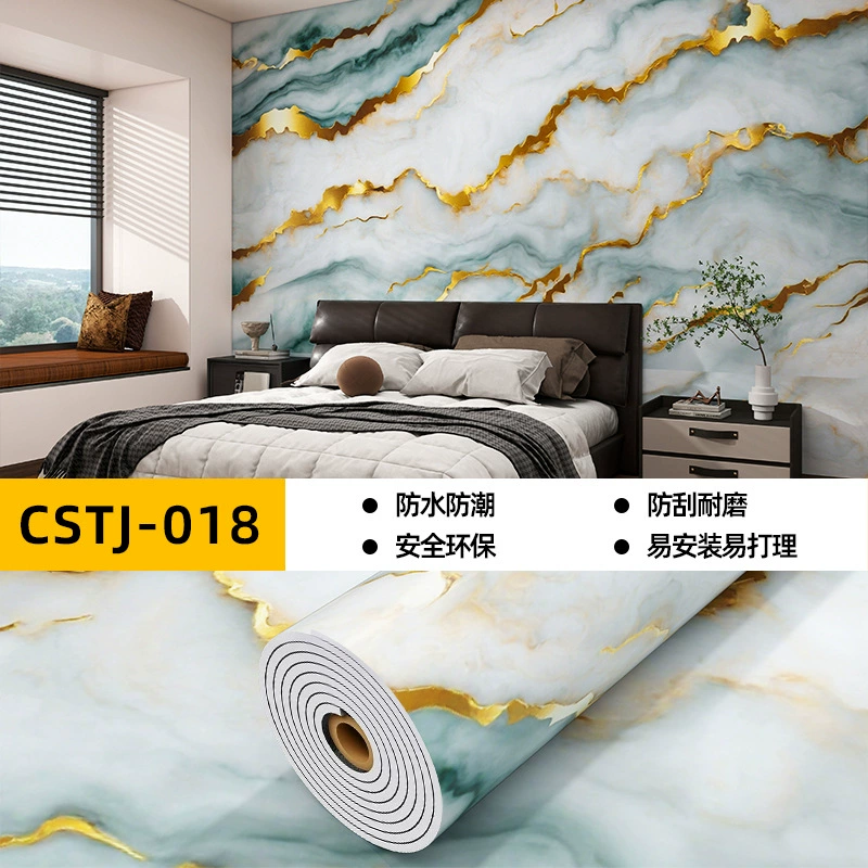 Marble self-adhesive wallpapers on wall, sticker