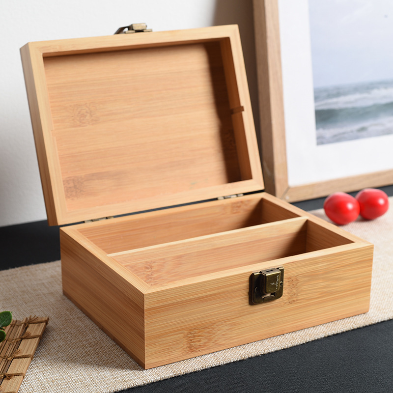 木质包装盒木盒印章桌面收纳盒茶叶饰品项链储物盒实木复古中式