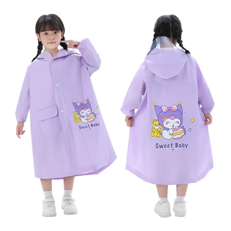 Children's Raincoat for Primary and Secondary School Students, Special for Boys and Girls, Rainproof Clothing, Poncho, Baby Thickened Raincoat with Brim to Cover Feet