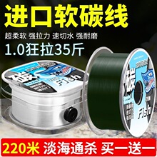 进口碳线路亚前导线主线碳素品牌海杆抛竿钓鱼线子线