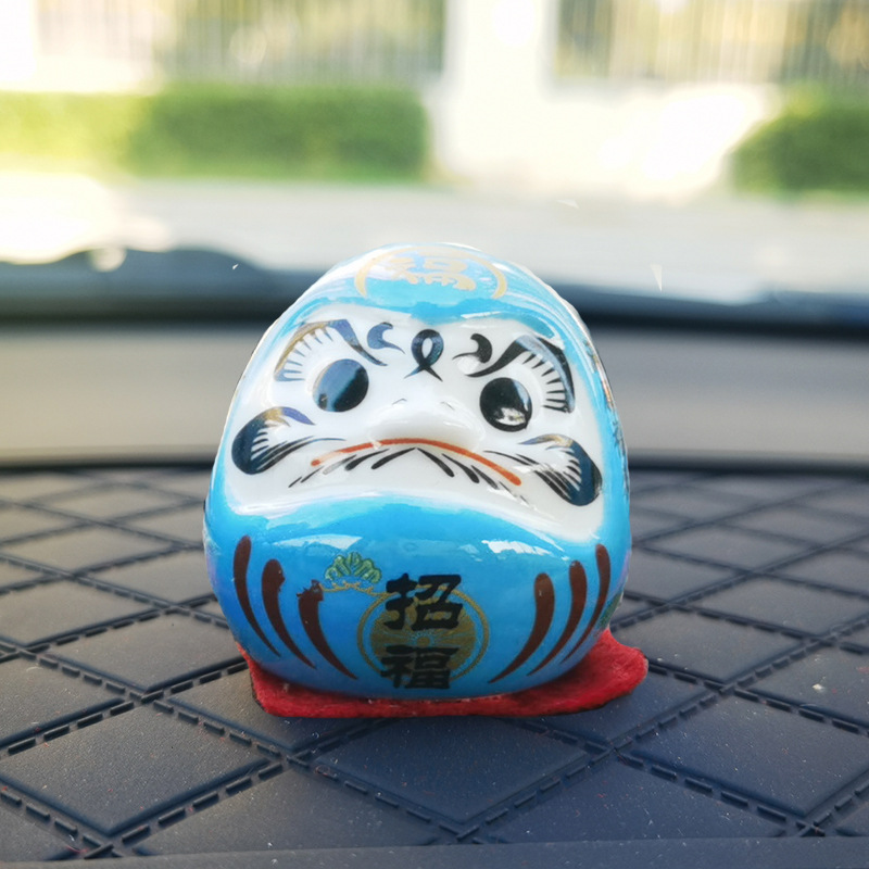 Estilo japonés Damo decoración de cerámica Japonesa Damo huevo suerte Damo pequeño tamaño mini gato afortunado decoración del coche