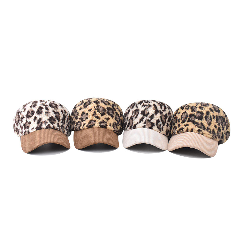 Cruzar la frontera nueva Polka Dot PANA leopardo gorra de béisbol al aire libre caliente de pana alcanzó la gorra al por mayor image 3